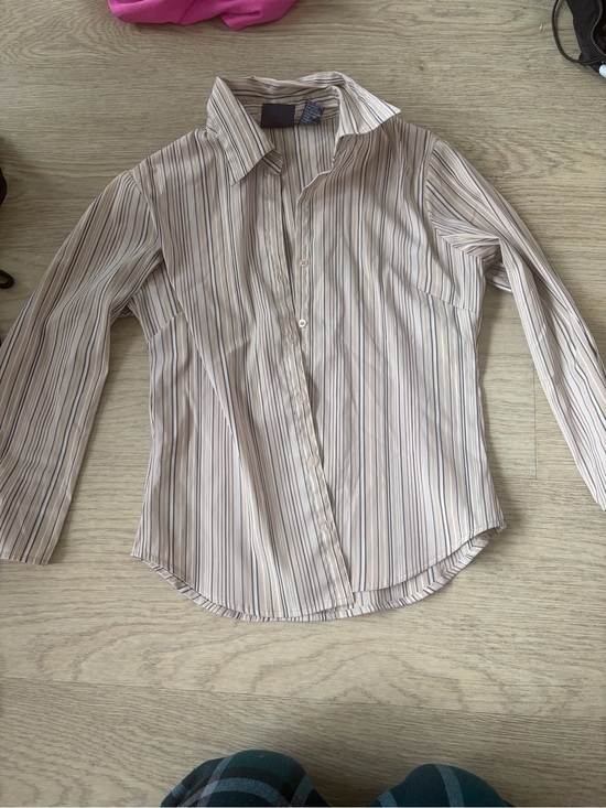 Other Tops - Classic Striped Long-Sleeve Shirt - Neutral Stripe